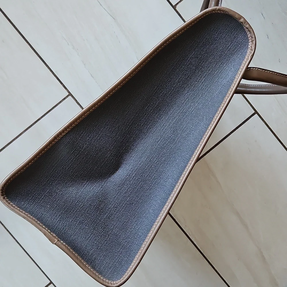 👀SALE💸 Dunhill Black and Brown Leather Travel Tote Duffel Bag